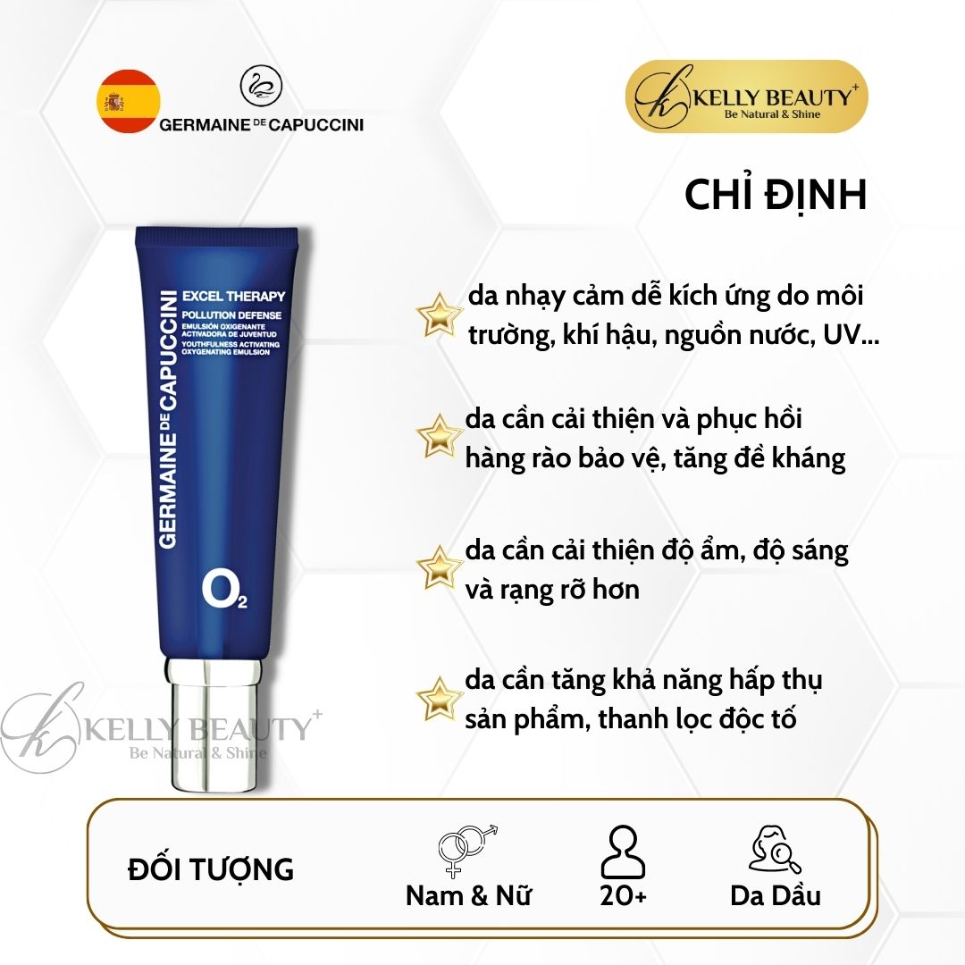 Nhũ Tương Germaine ET O2  Pollution Defense Emulsion - Tăng Miễn Dịch Da, Thanh Lọc, Chống Lão Hóa Da | Kelly Beauty