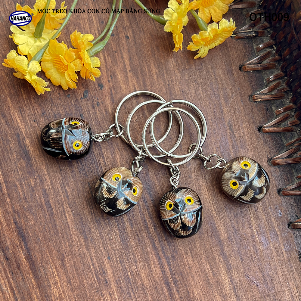 Móc Khóa Sừng Hình Cú Mập Mũm Mĩm Hình Dáng Đáng Yêu HAHANCO - OTH009