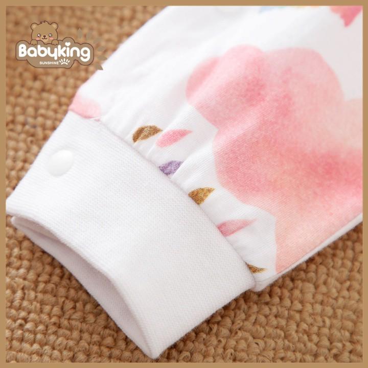 BodySuit,áo liền quần dễ thương dài tay kiểu mây bảy màu cho bé gái ,cotton 100%,thương hiệu Aiueo Nhật Bản.