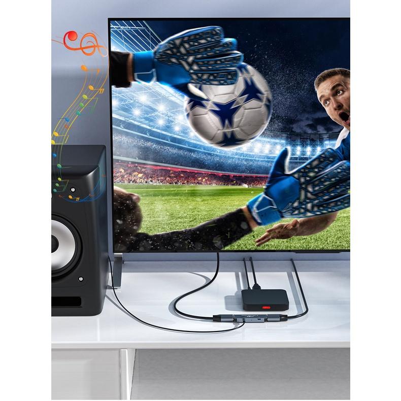 Bộ tách âm thanh JH Z118 từ HDMI ra ngõ âm thanh Aux 3.5mm + HDMI, hỗ trợ HDMI 4k60hz - Hồ Phạm