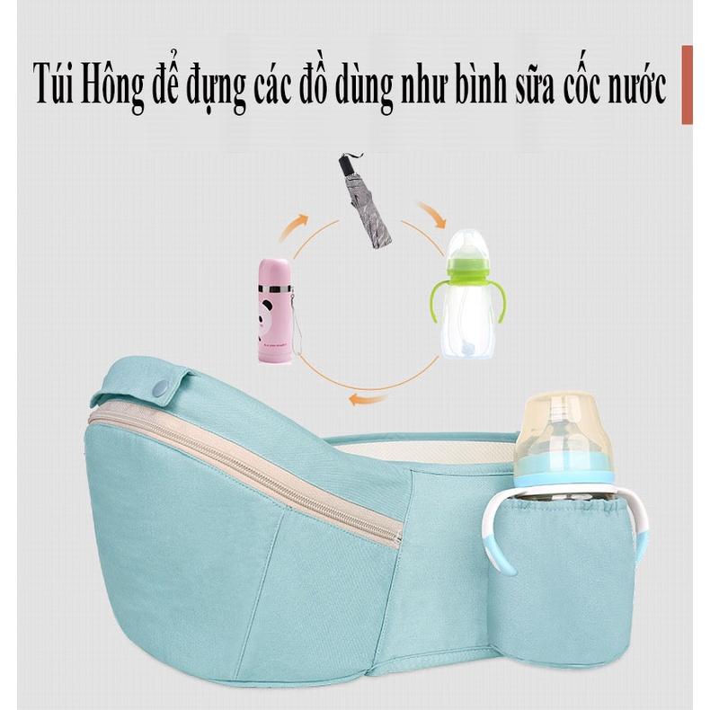 Địu em bé nhiều chức năng có đỡ cổ, có bệ ngồi chống gù lưng, điệu trẻ em nhiều tư thế