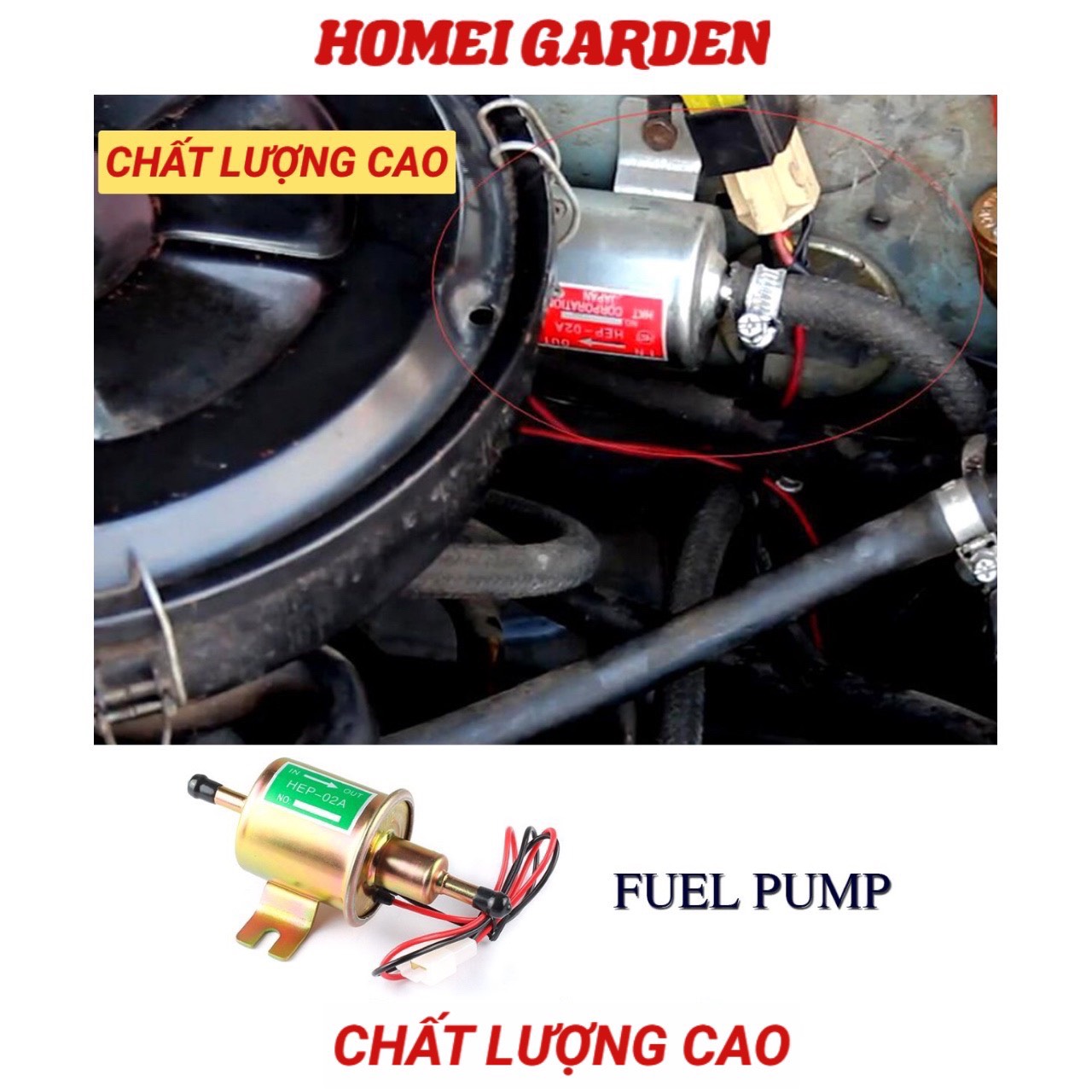 Bơm dầu diesel 24V HEP-02A bơm nhiêu liệu xăng dầu cho ô tô lưu lượng 80 - 100 lít một giờ - CD0110