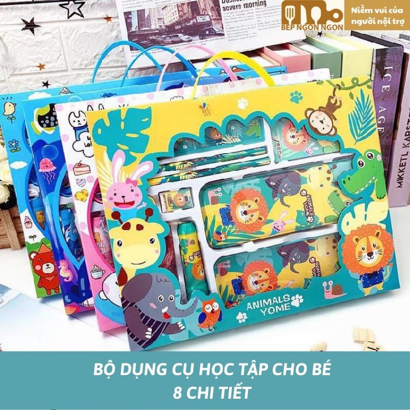 Bộ dụng cụ học tập 8 món kèm hộp quà lung linh cho bé