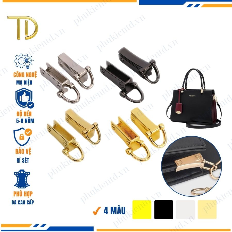 Nẹp túi xách, khoen d túi xách, khoen quai túi xách, công nghệ mạ điện độ bền 5 - 8 năm
