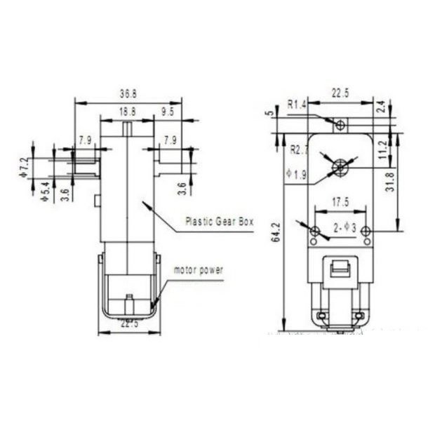 1 Động cơ giảm tốc dc130 để chế tạo