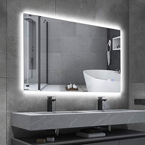 Gương Led Cảm Ứng Treo Tường Hình Chữ Nhật Kích Thước Đầy Đủ Theo Yêu Cầu DLQ INTERIORS Trang Trí Nhà Cửa, Phòng Tắm