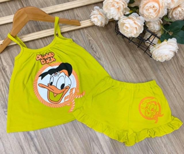 Bộ 2 dây bé gái bộ yếm dây bé gái đồ bộ mặc mát pikakids