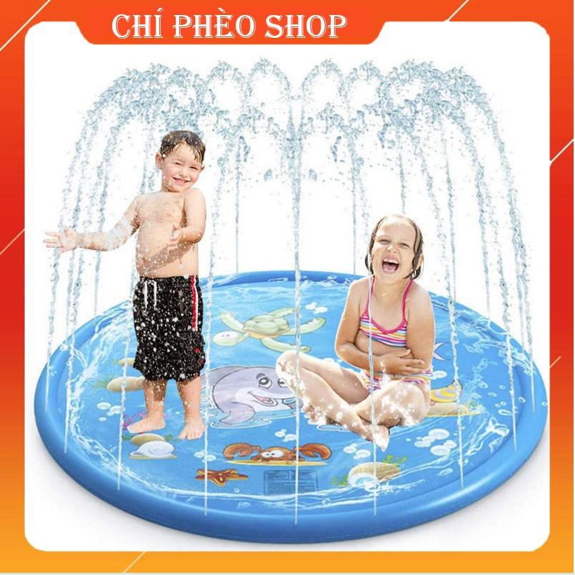 Bể bơi phao bơi tròn phun nước cho bé tiện ích cho bé (170cm), tặng kèm 15 trái bóng cho bé