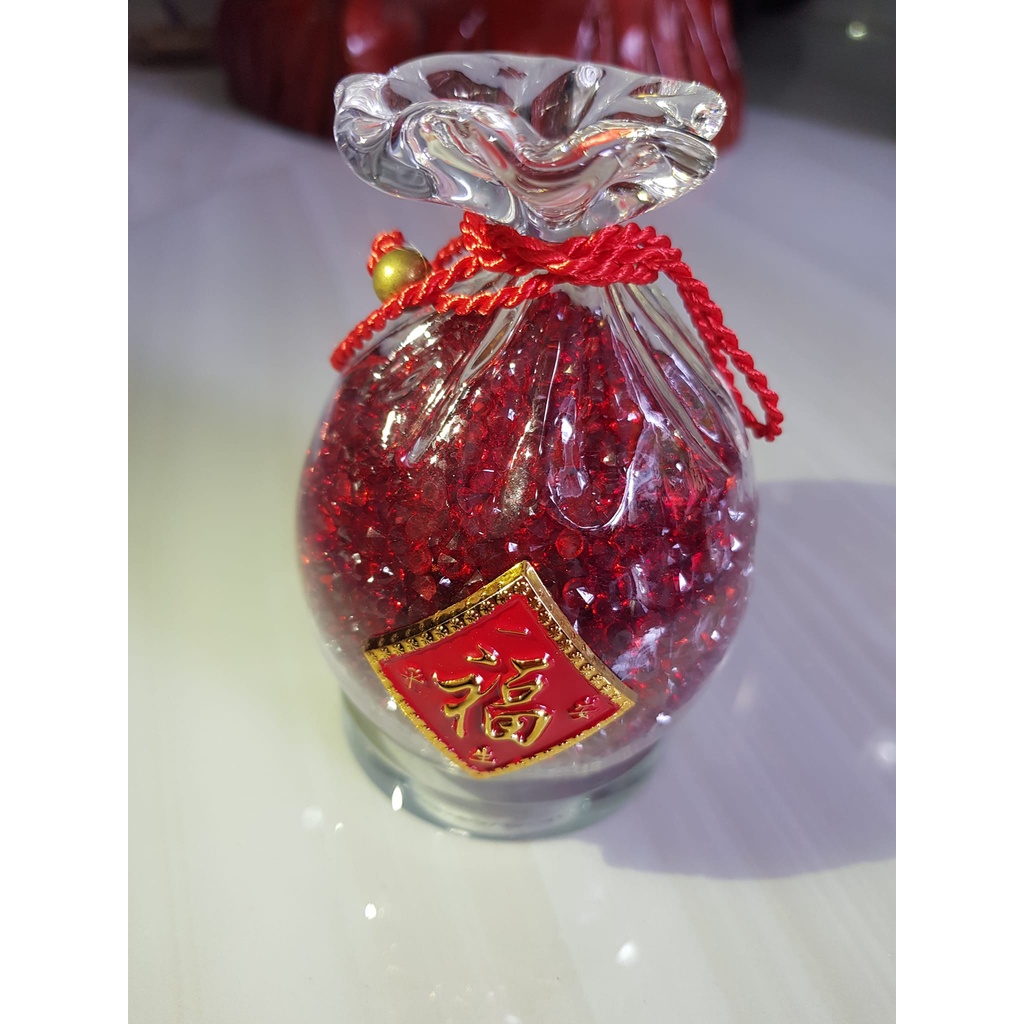 Tượng Túi Tiền Để bàn làm việc và xe hơi Thạch Anh ĐỎ ĐÔ ĐẬM ĐẸP tự nhiên cao 10cm x 7cm hợp mệnh HỎA THỔ trưng rất đẹp xinh may mắn ạ