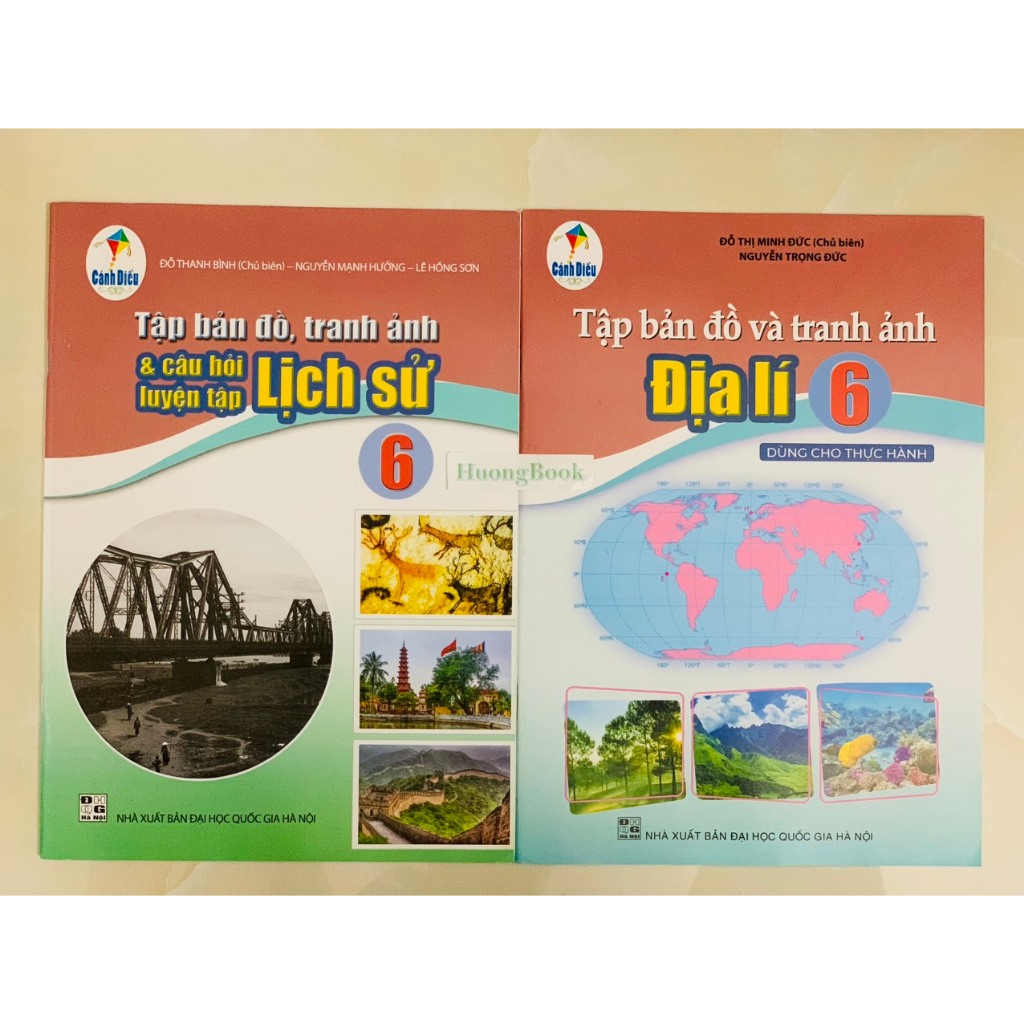 Sách - Combo Tập bả.n đ.ồ, tranh ảnh &amp; câu hỏi luyện tập Lịch sử và địa lý 6 (Cánh diều) (BT)