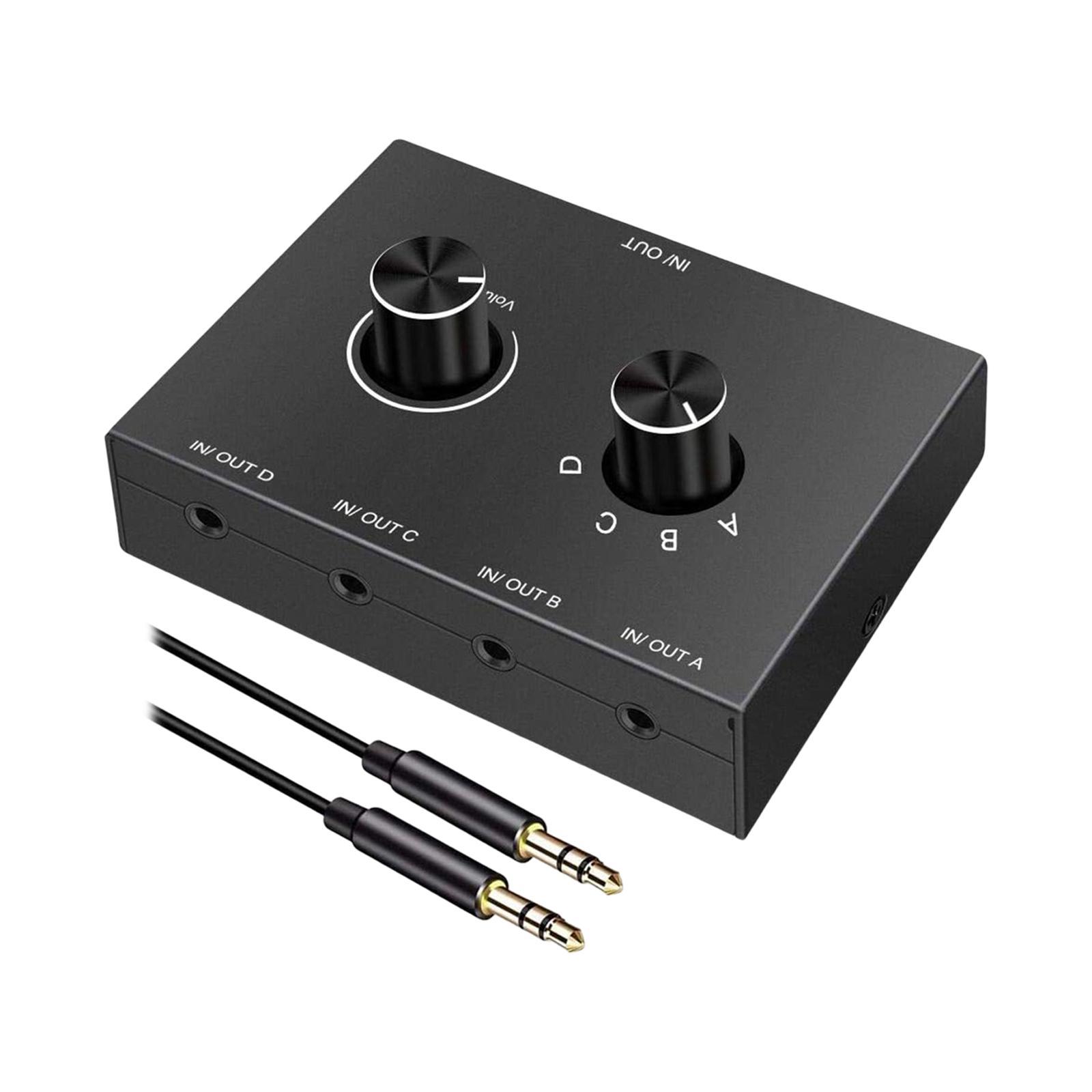 3.5mm Audio Switch Portable Audio Switcher Box for PC Headphone Laptop