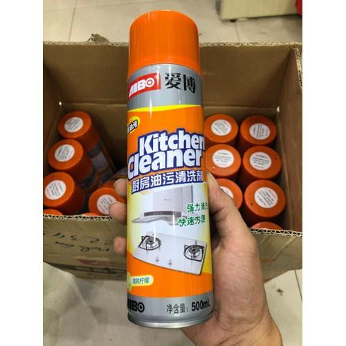 Bình xịt bọt tuyết tẩy rửa siêu sạch mầu cam kitchen cleaner nhà bếp 500ml