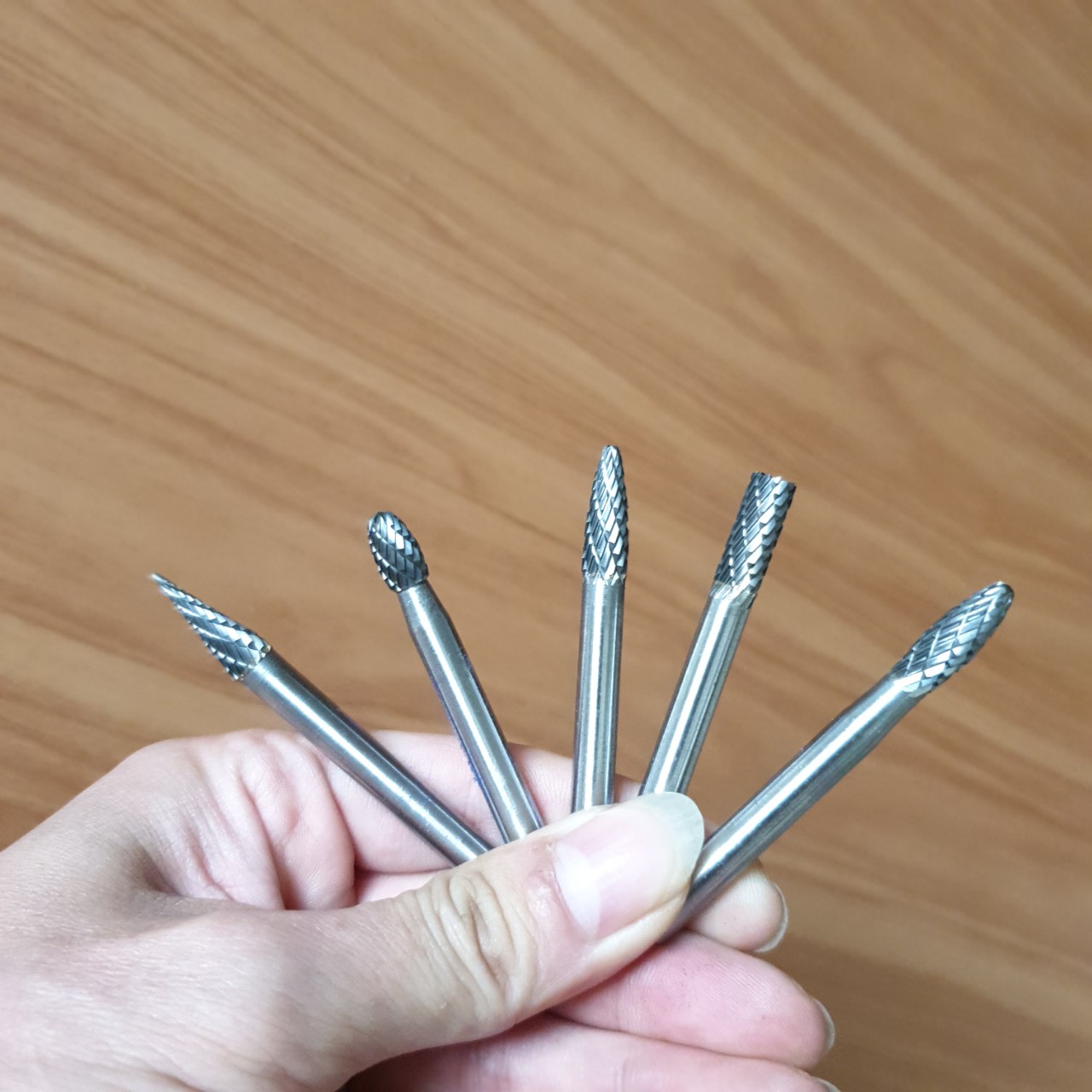 Bộ 5 mũi hợp kim mài khắc phay vonfram chân cán 6ly