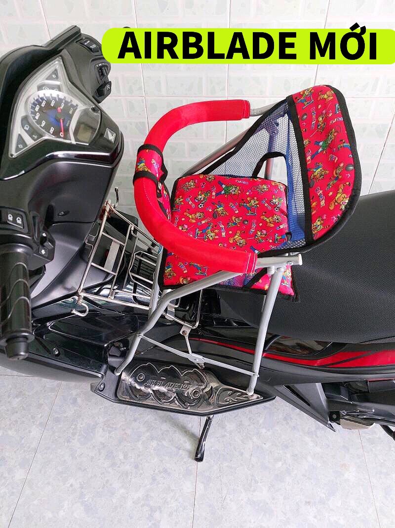 Ghế cho bé ngồi xe AB, Airblade, Airblade mới,Ghế đi xe máy , GHẾ GA XẾP SẮT SƠN TĨNH ĐIỆN