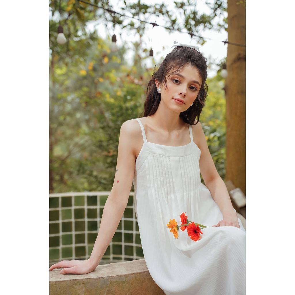 Váy hai dây nữ Méo shop form rộng kiểu Hàn có nơ Felin