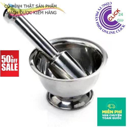 Bộ Chày Cối Inox 304 Sáng Bóng Dễ Vệ Sinh, Không Thâm Không Bám Bẩn - Hàng Việt Nam Cao Cấp