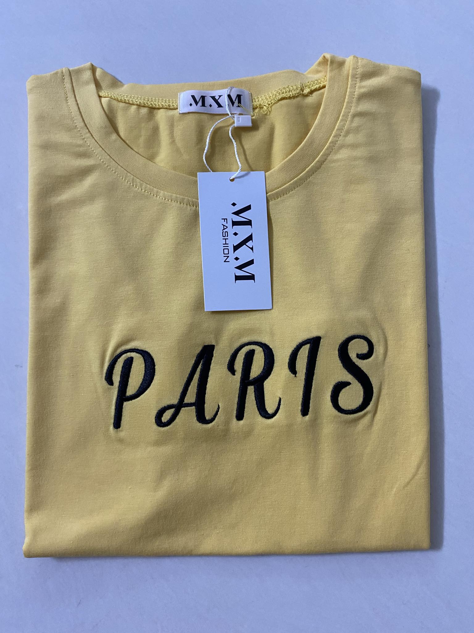 Áo thun nữ MXM ôm body thêu chữ Paris cotton 4 chiều từ 40kg - 52kg ( ANU029 )