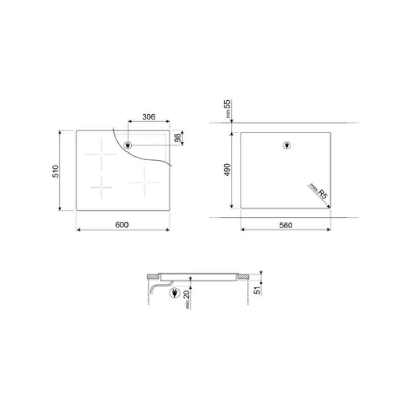 Bếp từ 3 vùng nấu Hafele SI5632D 536.64.091 - 14 mức công suất - Hàng chính hãng