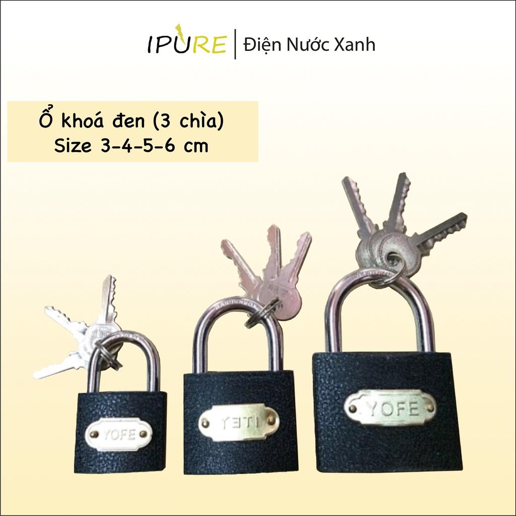 Ổ khoá cửa đen DNX IPURE chất liệu gang nhám đúc còng thép size 3-4-5-6 cm loại tốt