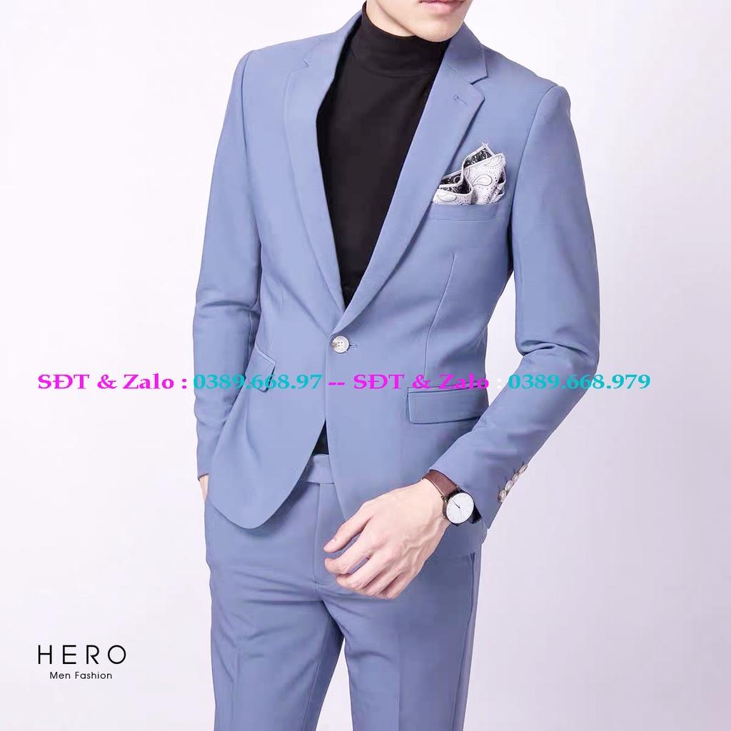 Bộ Vest Nam, Suit Nam Cao Cấp Màu Xanh