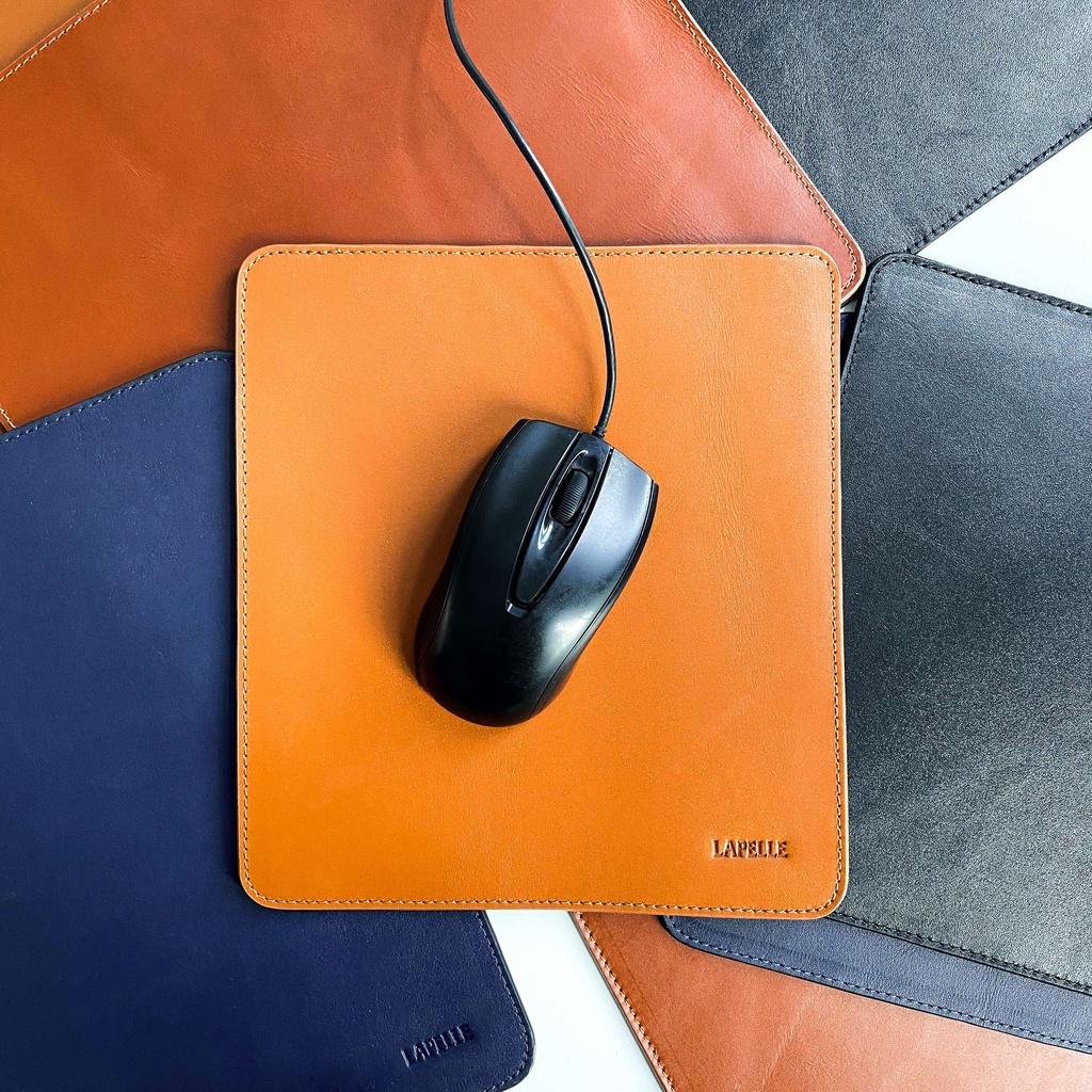 Bàn di chuột, miếng lót chuột bằng da bò thật kích thước 23.5 x 27.5 cm - Mouse Pads Leather LAPELLE