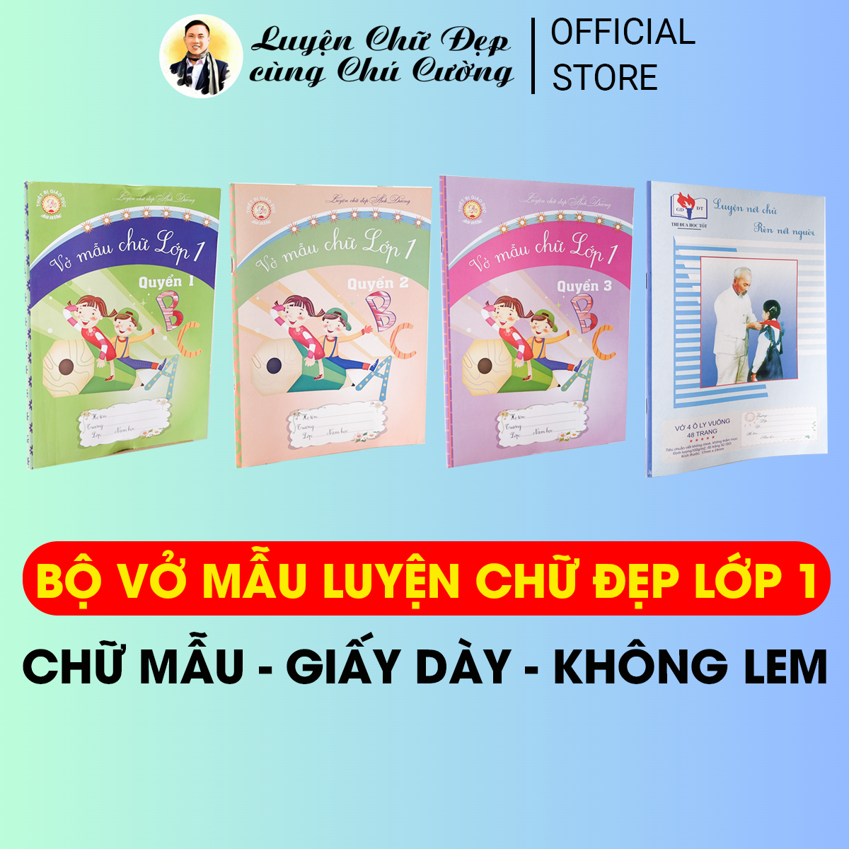 4 vở tập viết lớp 1, vở luyện chữ đẹp cho bé