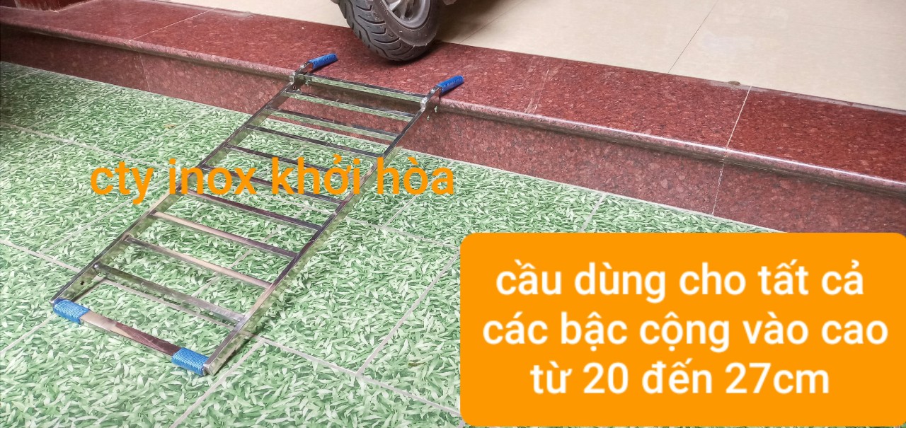 CẦU ĐI XE MÁY INOX . kt 85x40cm