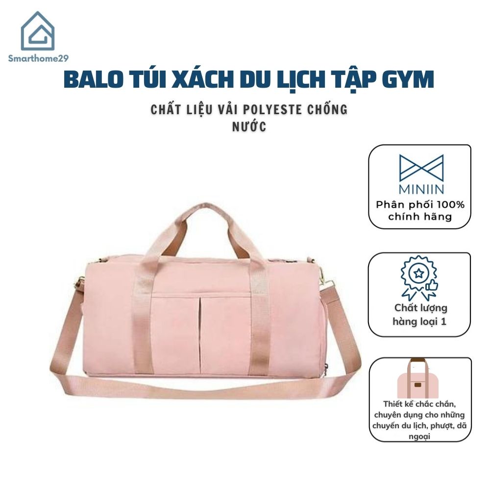 Balo Túi Xách Du Lịch Vải Dù Chống Nước, Túi Đựng Đồ Tập Gym Vải Polyeste (45x24cm) - Hàng loại 1 - Chính Hãng MINIIN