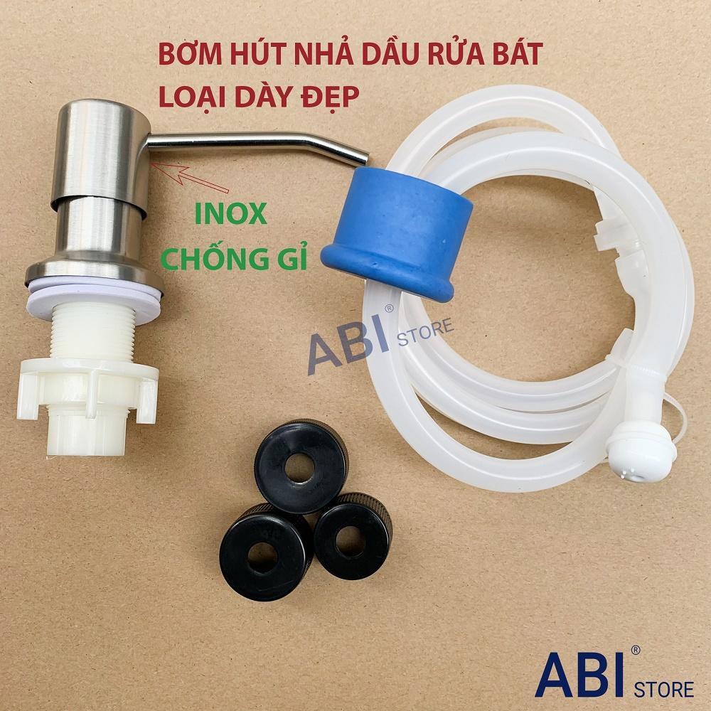 Vòi hút nước rửa chén gắn bồn đầu bơm inox chống gỉ loại nhiều nắp, bơm hút dầu rửa bát gắn chậu