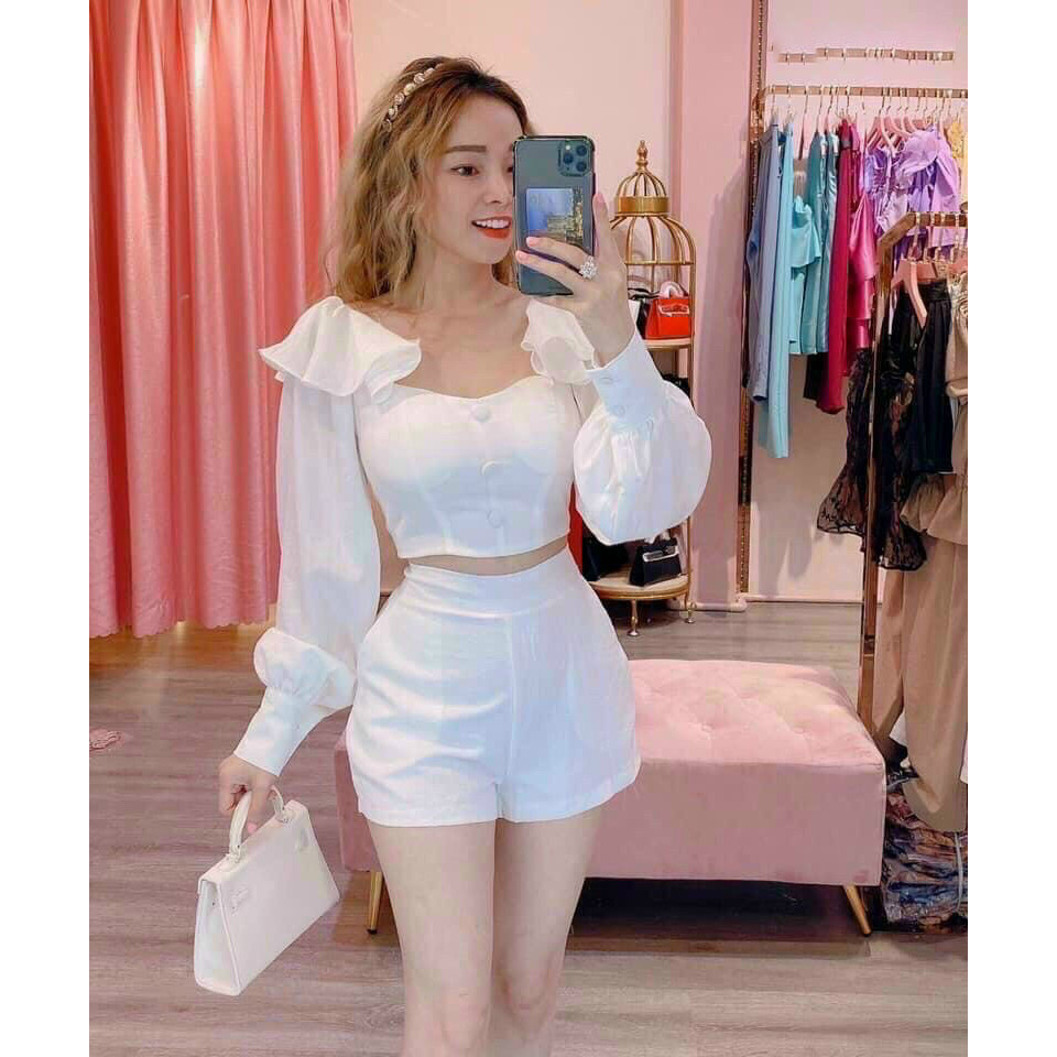 Set tay dài nơ vai