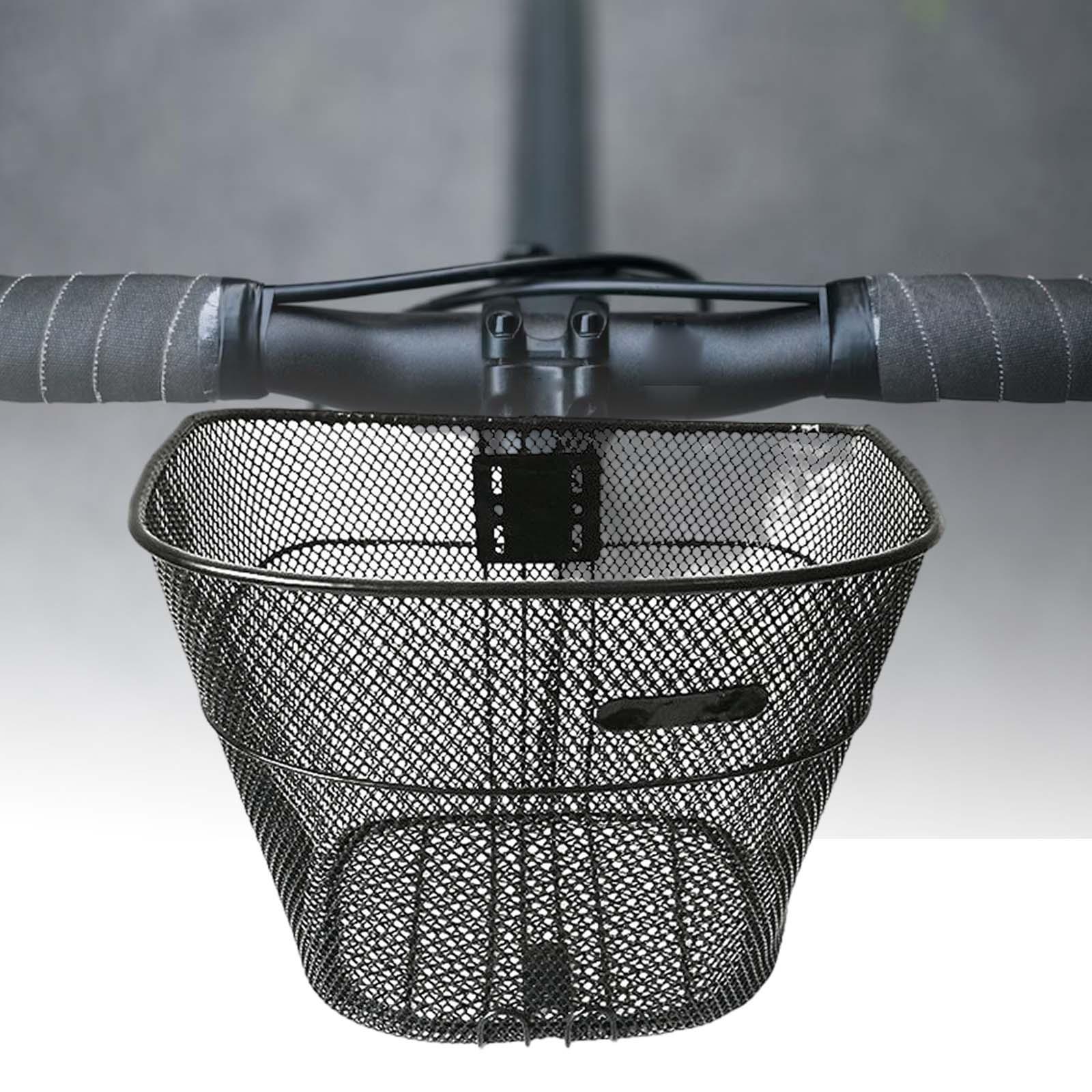 Metal Bike Basket Front Handlebar Basket Hanging Basket Detachable