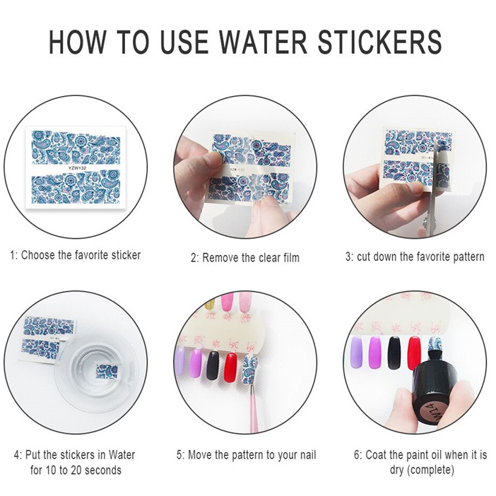 Miếng dán móng tay nghệ thuật Nail stickers (Kèm dũa và khăn)