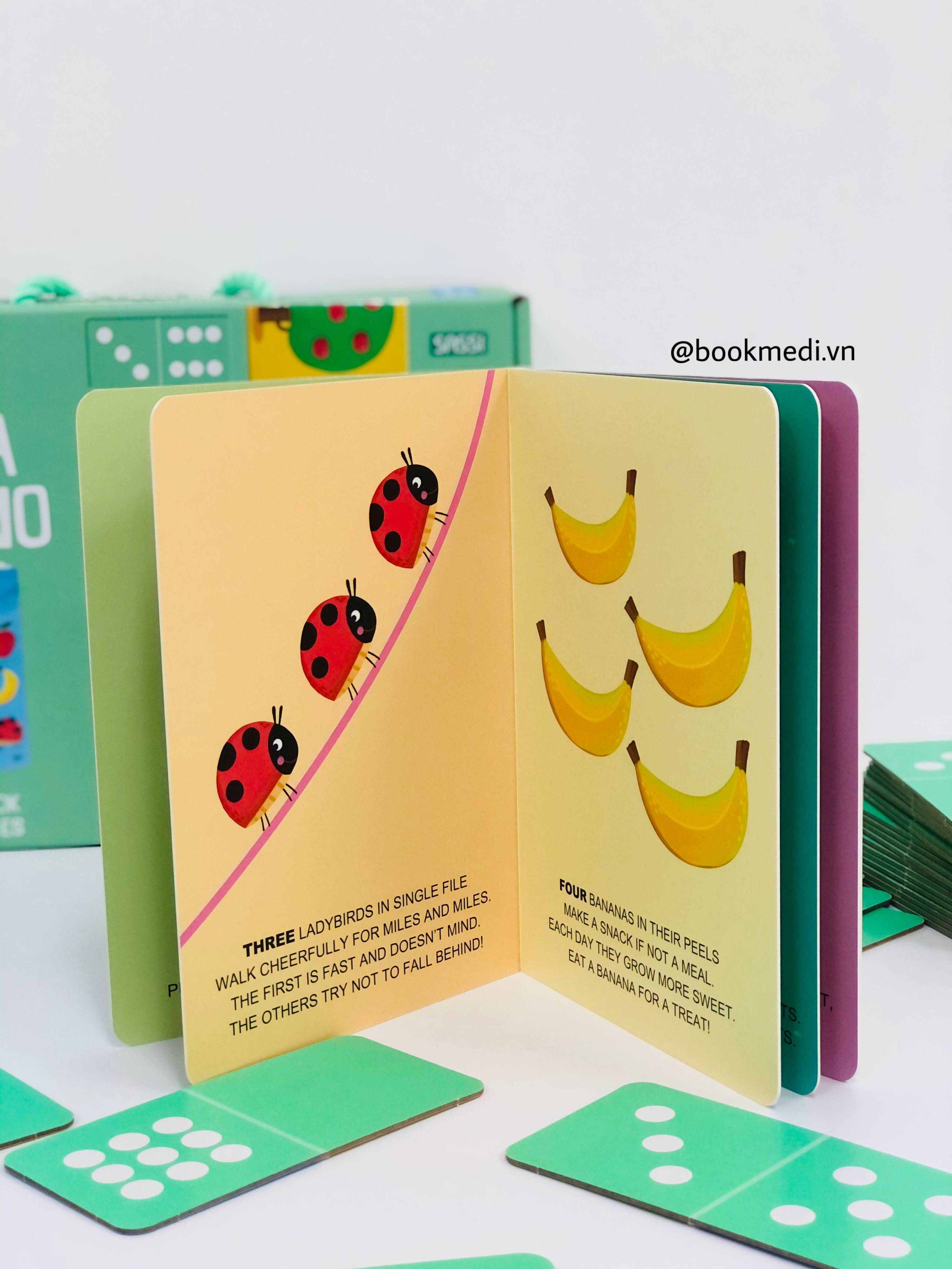 Bộ đồ chơi domino kèm sách cho bé 3+ học số và tiếng anh Mega Domino Nature