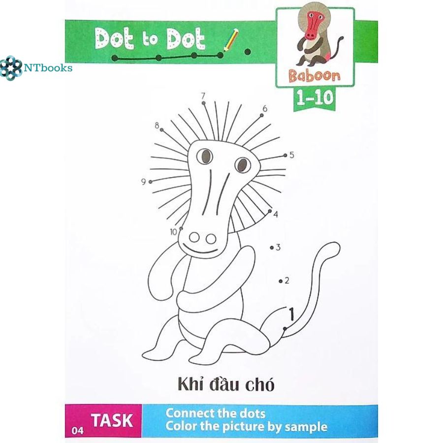 Combo 2 cuốn Nối Số Và Tô Màu Thông Minh: Thế Giới Động Vật - Động Vật Hoang Dã Tập 1 + Tập 2
