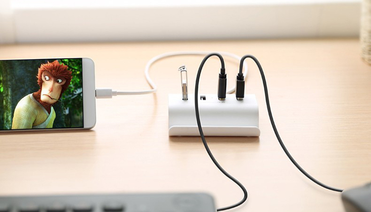Bộ Chuyển Đổi Ugreen USB Type-C Sang MicroUSB 4 x USB 2.0 30288 - Hàng Chính Hãng
