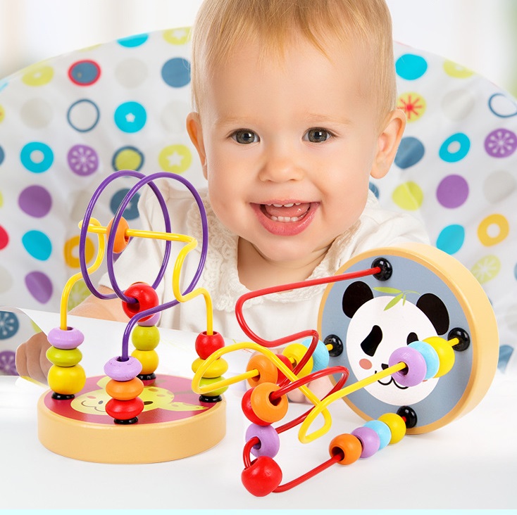 Đồ Chơi Giáo Dục Xâu Chuỗi Luồn Hạt Gỗ Rèn Luyện Kỹ Năng Cho Bé
