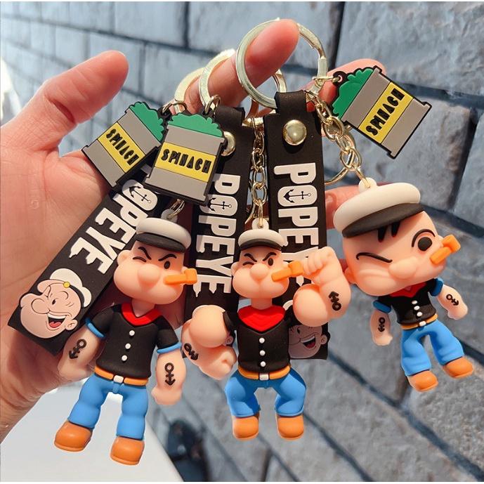 Móc khóa thủy thủ Popeye phim hoạt hình dễ thương PVC l