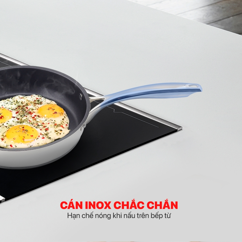 Chảo Inox chống dính 3 đáy Elmich MaxA đường kính miệng 16cm dùng bếp từ - Hàng chính hãng