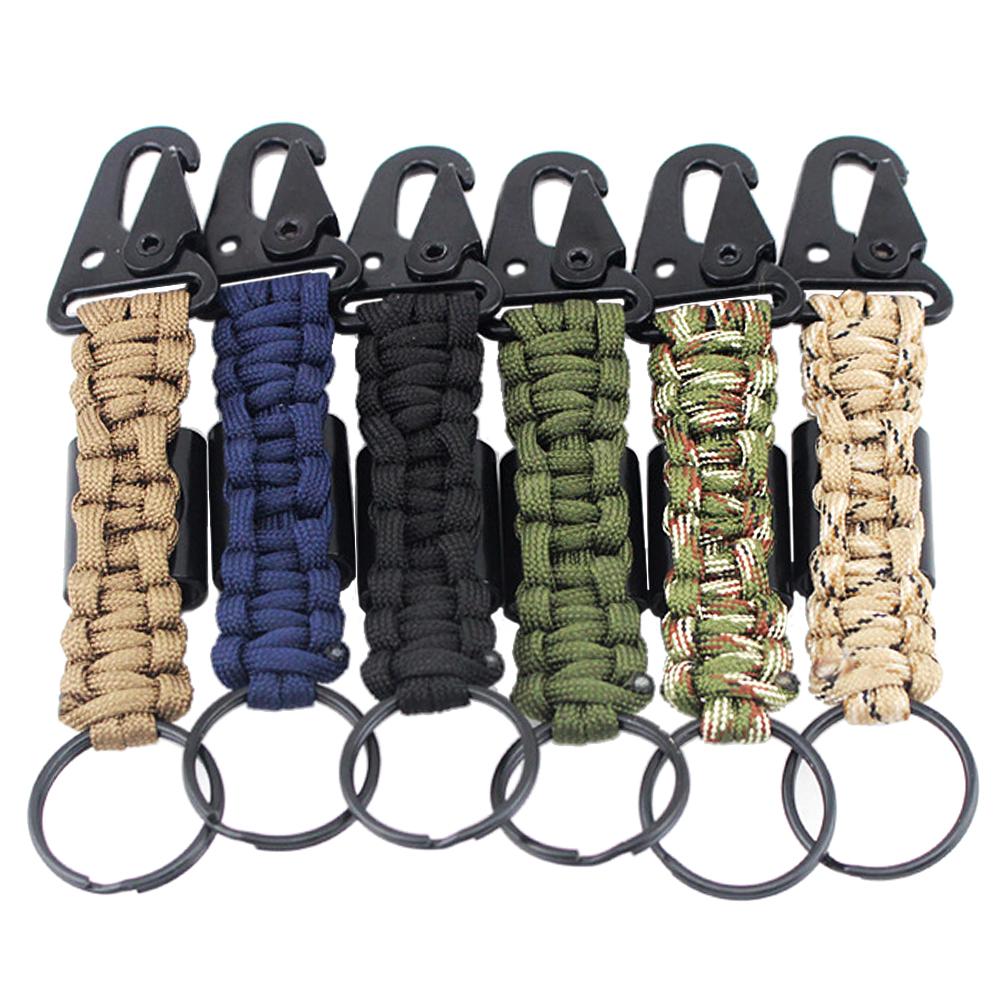 Bộ 6 móc khóa dây buộc paracord Được làm bằng dây buộc polyester chất lượng cao, với kẹp hợp kim kẽm và vòng chìa khóa bằng kim loại,thích hợp cho các hoạt động ngoài trời