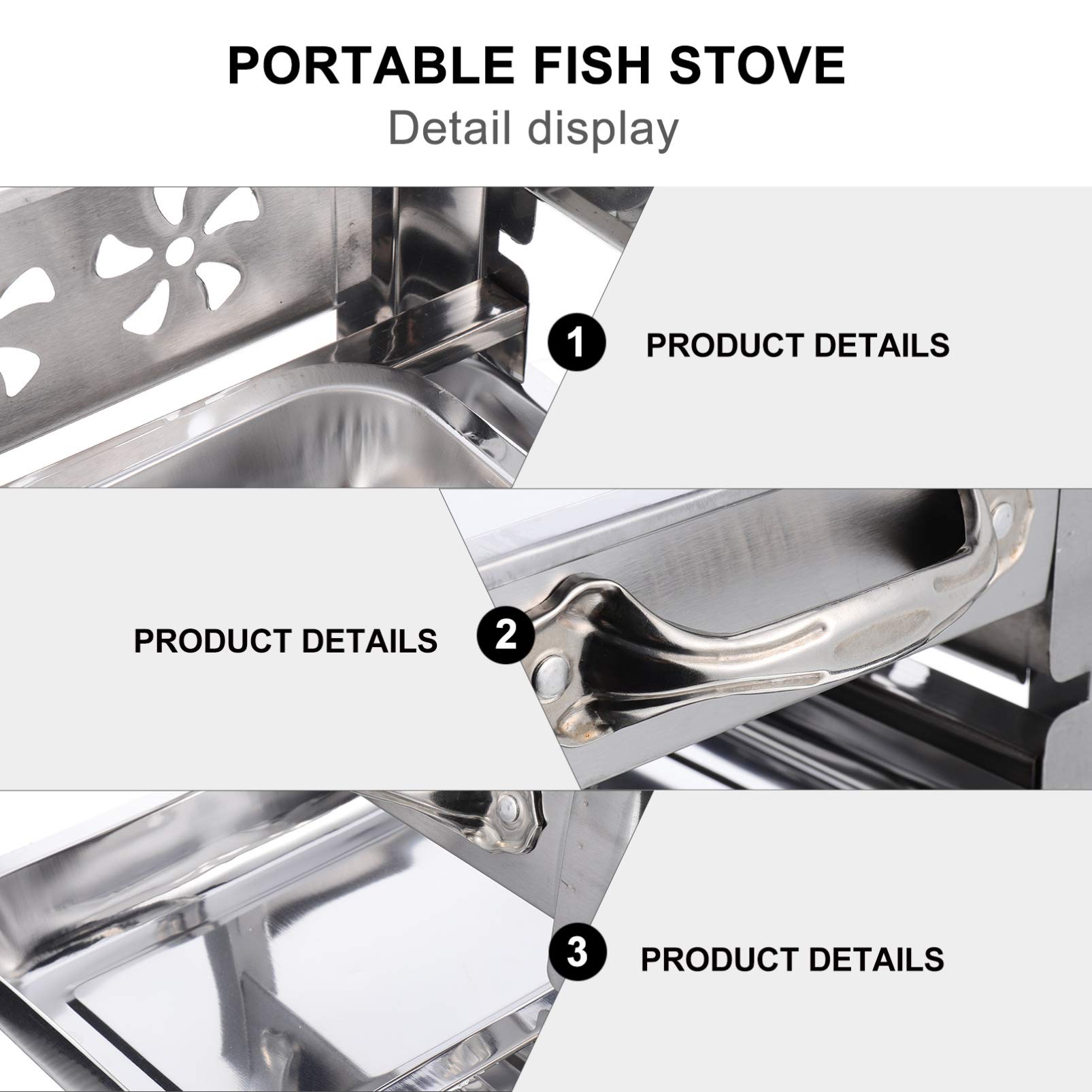 Bếp nướng than tại nhà thép không rỉ Stainless Steel Fish Grill Stove, Portable Barbecue Stove