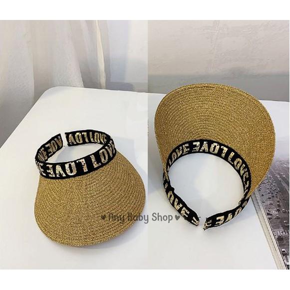 Mũ cói đi biển nửa đầu cho mẹ và bé cực xinh