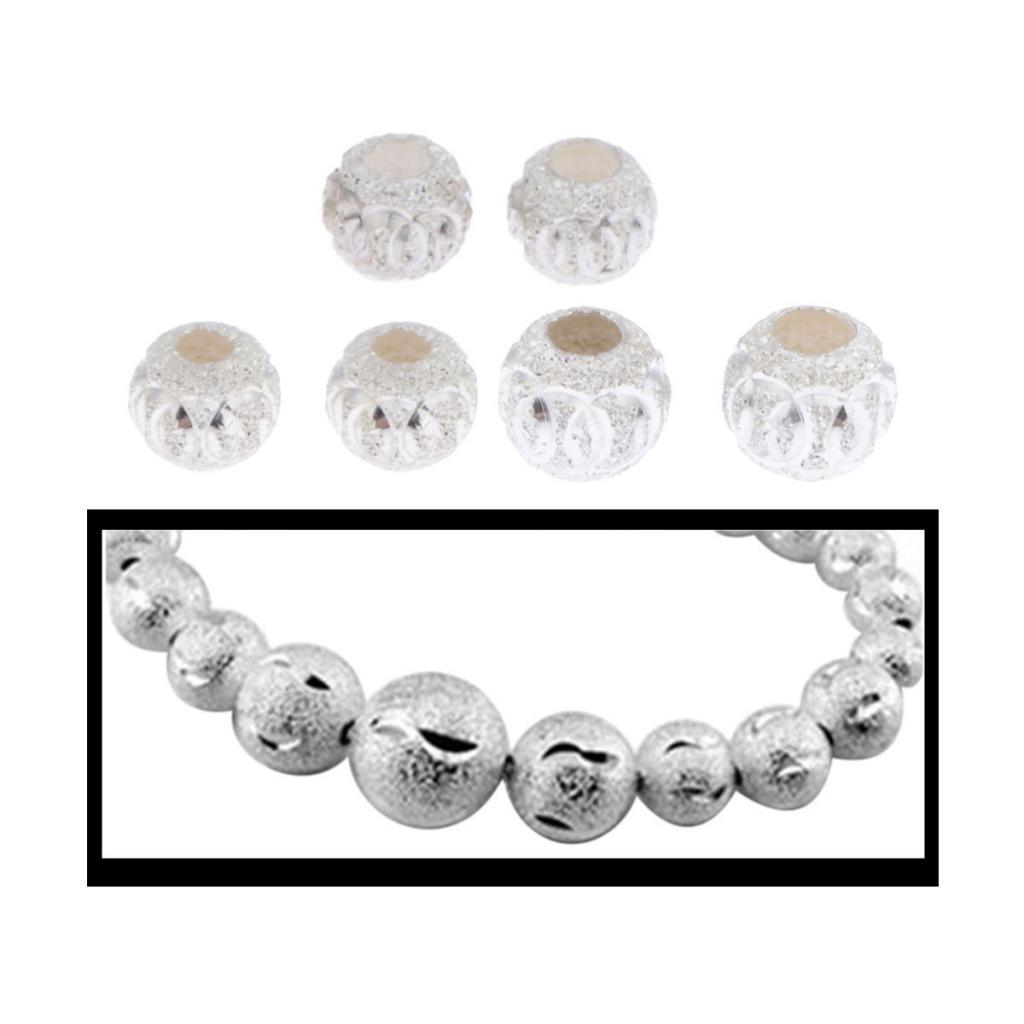 925 Silver Loose Beads Metal Beads Spacer Beads Craft Jewelry Making Beads