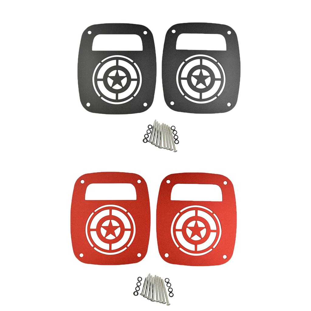 2Pcs Tail Light Cover Rear Lamp Protector Guard For Jeep Wrangler TJ Black