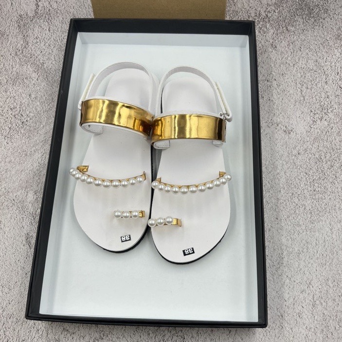 Dép sandal Nữ quai da mềm Đế bệt Cao Su ôm chân LYNA Sandal mã SD151