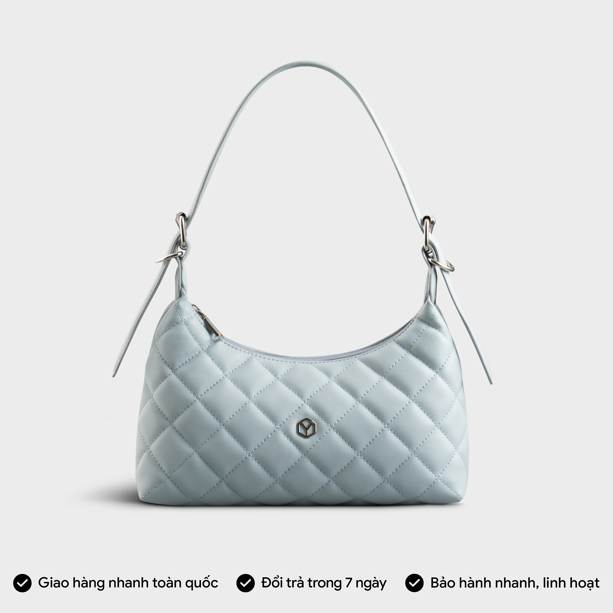 Túi Yuumy ( Thời trang nữ họa tiết dập chỉ chéo size 25 - Túi đeo vai da Seasand YN220 )