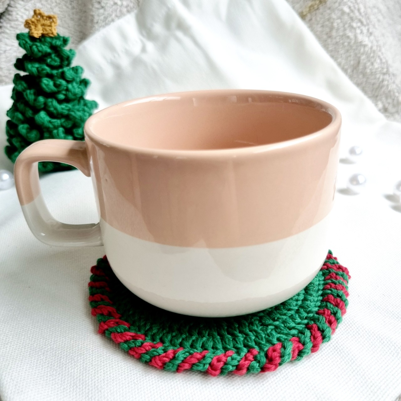 ĐỆM LÓT LY SỢI COTTON HANDMADE / ĐỆM LÓT ĐA DỤNG TRANG TRÍ GIÁNG SINH / NOEL CHECKER CARO