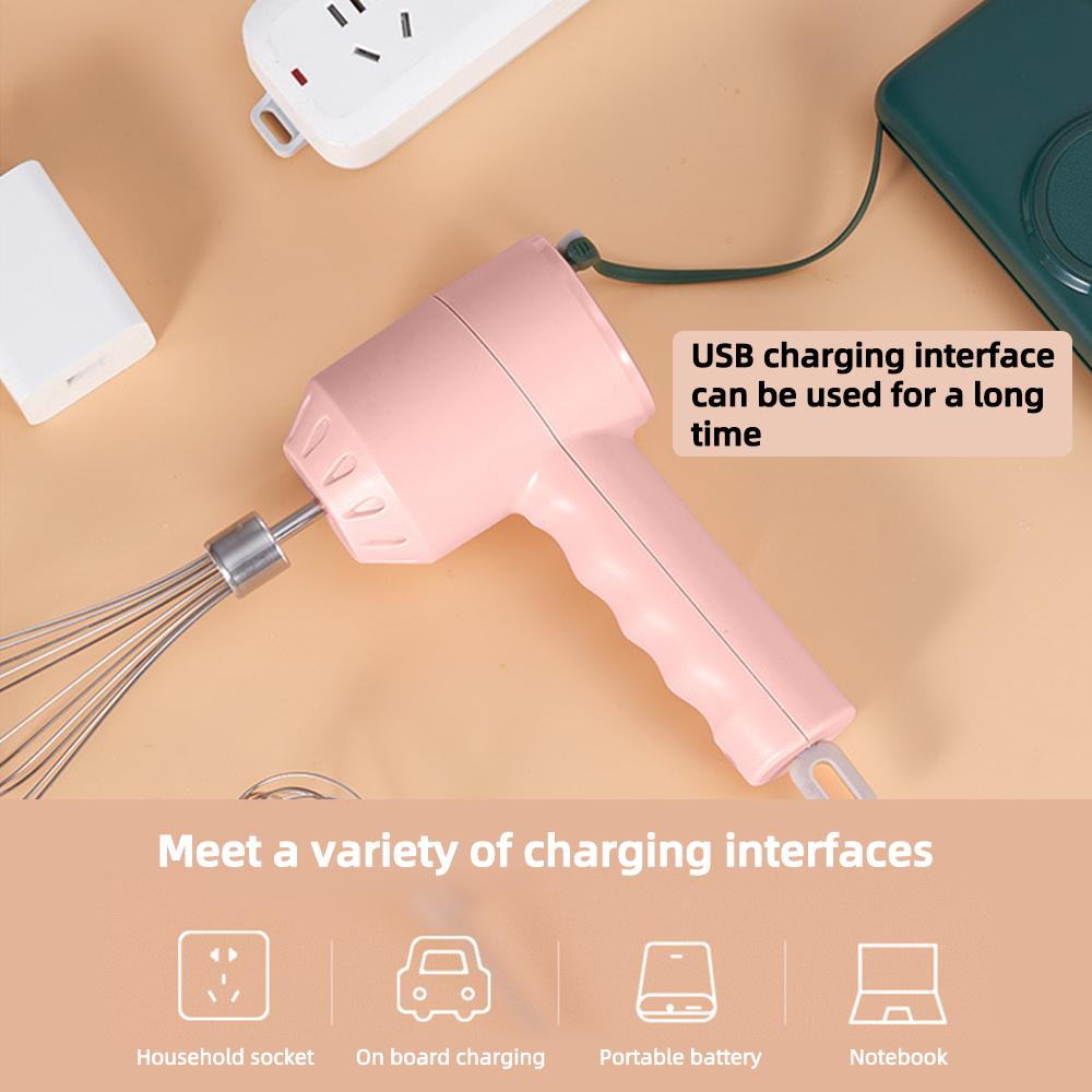 300Ml Điện Trứng Máy Xay Rau Củ Tỏi Xay Thịt Bánh Kem Nhào Bột Đánh USB Sạc Trứng Trộn Dụng Cụ Nhà Bếp