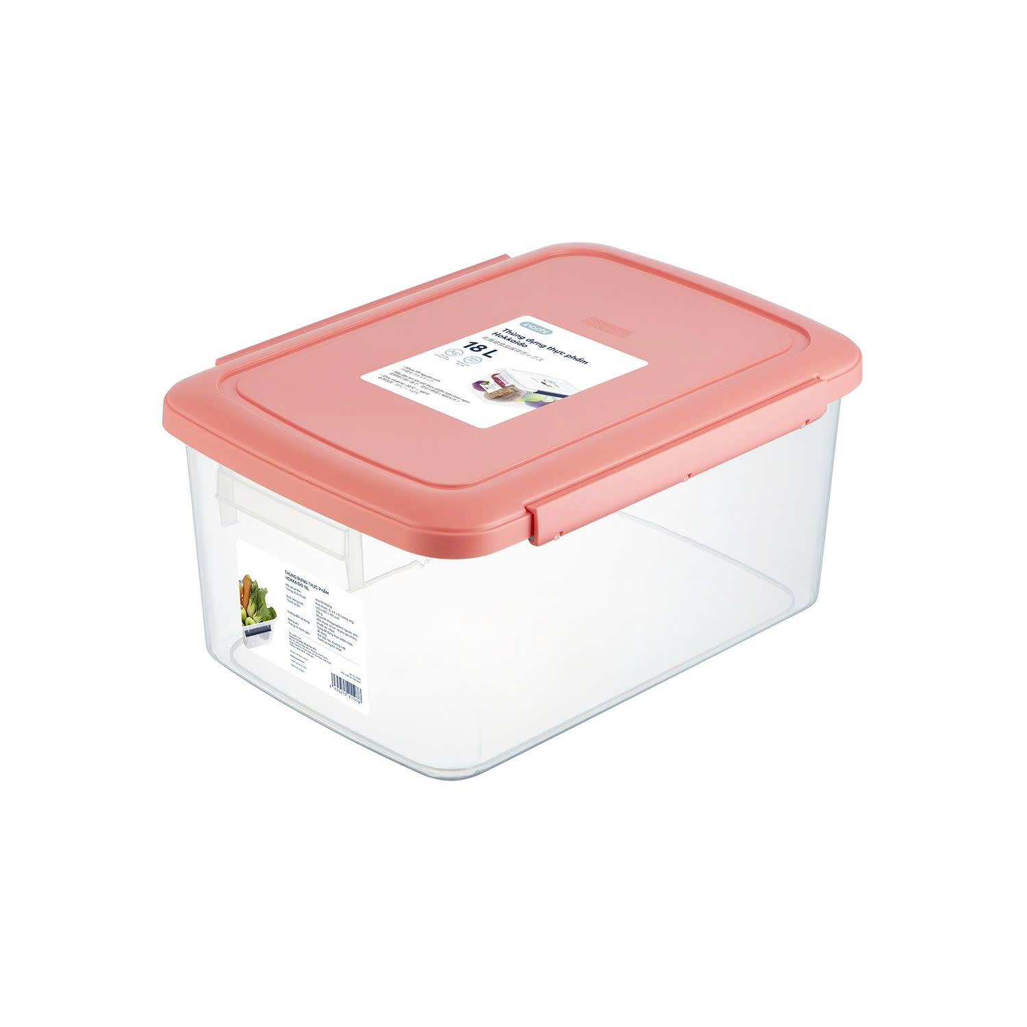 Thùng nhựa trong suốt có nắp Hokkaido Inochi 10L - 18L - 30L đựng đồ, thực phẩm các loại - Nhựa PP nguyên sinh an toàn chắc chắn