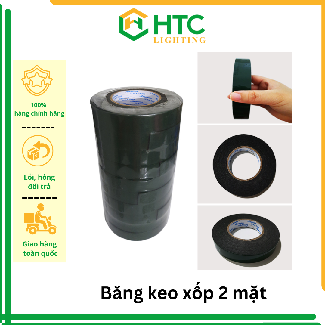 Băng keo xốp đen hai mặt 1.2cm/ 2.4cm