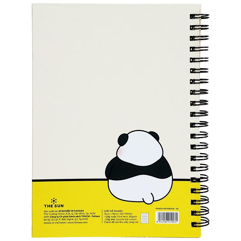 Sổ Lò Xo Kẻ Ngang - 160 Trang 13 x 18 cm 80gsm - Panda - The Sun 02